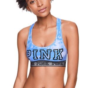 VS PINK TIE DYE BLUE CROP SPORT BRA NEW